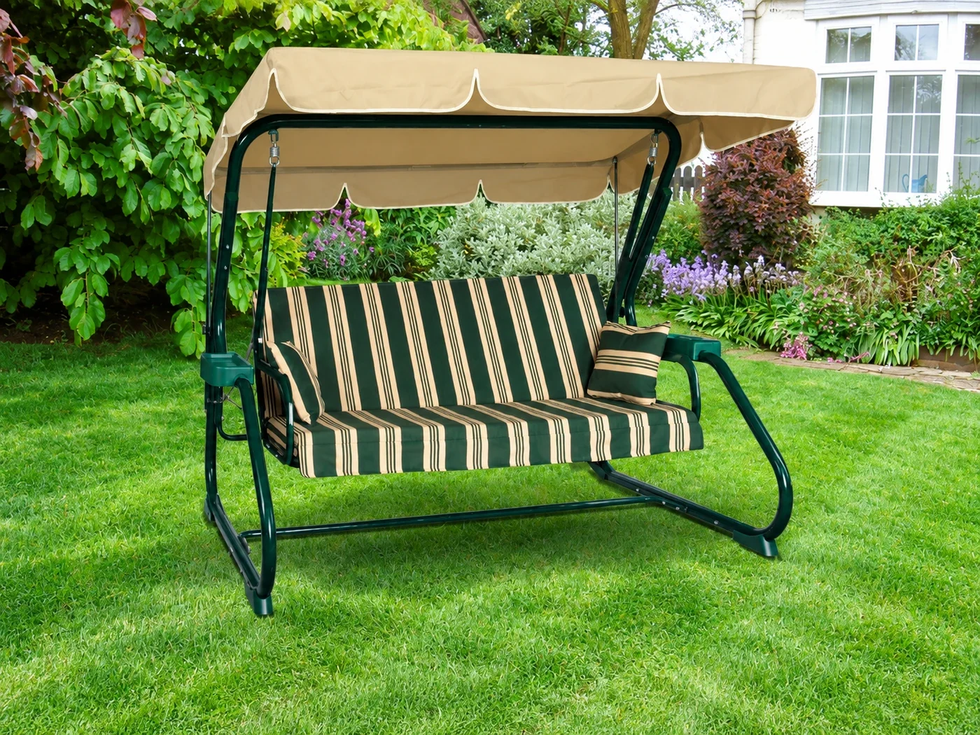 Тент для садовых качелей бежевый 210-225 × 135-150 см